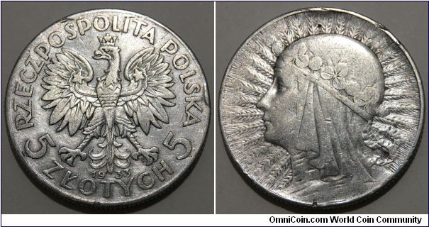 5 Zlotych (2nd Polish Republic // SILVER 0.750 / 11g / ⌀28mm) 