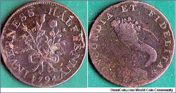 Inverness 1794 1/2 Penny.