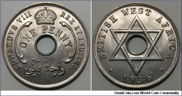 1 Penny (British Empire / King Edward VIII // Copper-Nickel) 