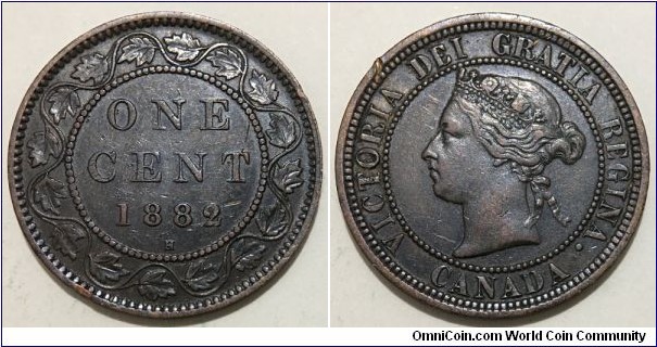 1 Cent (British Empire / Dominion of Canada / Queen Victoria // Bronze 5.67g) 