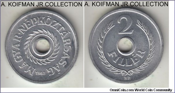 HU75A
KM-573, 1975 Hungary 20 feller; aluminum, reeded edge; uncirculated.