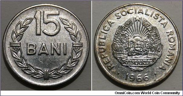 15 Bani (Socialist Republic of Romania // Nickel clad Steel) 