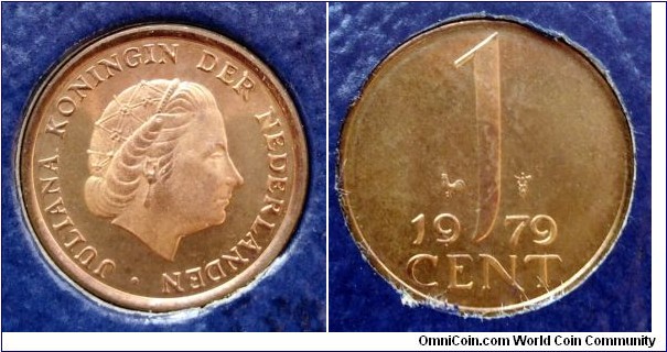 Netherlands 1 cent from 1979 annual coin set.