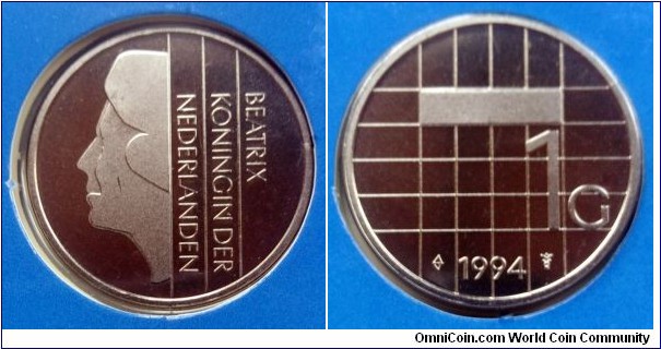 Netherlands 1 gulden from 1994 annual coin set.