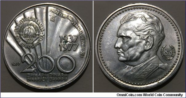200 Dinara (Socialist Federal Republic of Yugoslavia / Josip Broz Tito 85th Birthday // SILVER 0.750 / 15g / ⌀32.4mm / Mintage: 300.000 pcs)