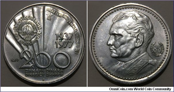 200 Dinara (Socialist Federal Republic of Yugoslavia / Josip Broz Tito 85th Birthday // SILVER 0.750 / 15g / ⌀32.4mm / Mintage: 300.000 pcs)