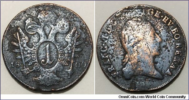 1 Kreuzer (Archduchy of Austria / Emperor Francis II // Copper 3.4g)