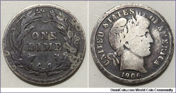 1 Dime / 10 Cents (Federal State - USA / Barber Dime // SILVER 0.900 / 2.5g / ⌀17.9mm) 