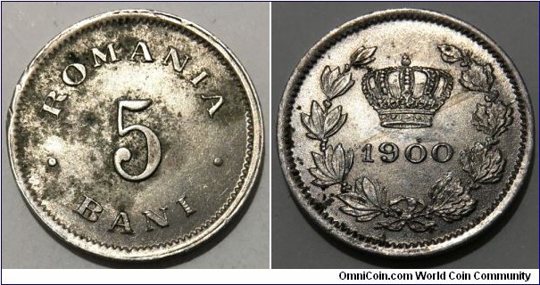 5 Bani (Kingdom of Romania / King Carol I // Copper-Nickel)