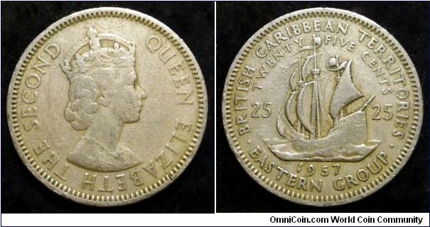 British Caribbean Territories 25 cents. 1957
