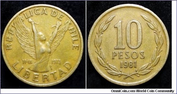 Chile 10 pesos.
1981