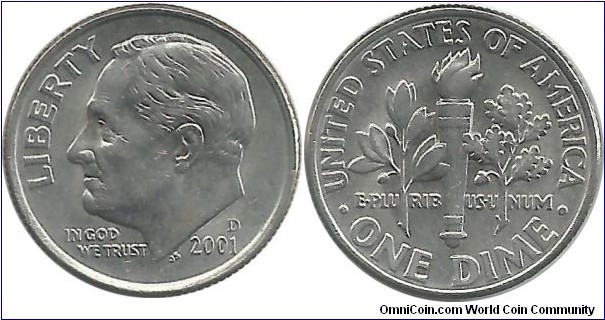 USA One Dime 2001D