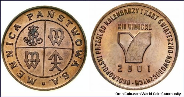 Token Mint of Poland - XII VIDICAL 2001