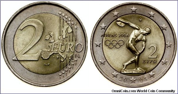 Greece 2 Euro - Olympic Games Athens 2004