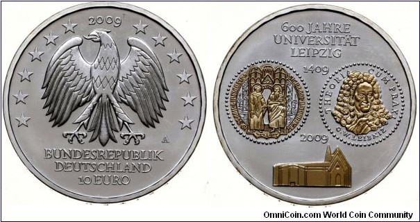 Germany 10 Euro - 600th Anniversary of Leipzig University