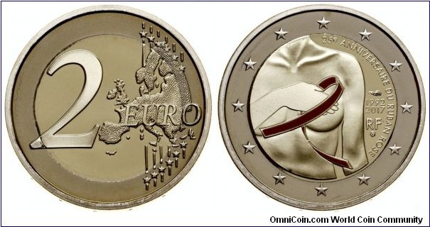 France 2 Euro - Pink ribbon