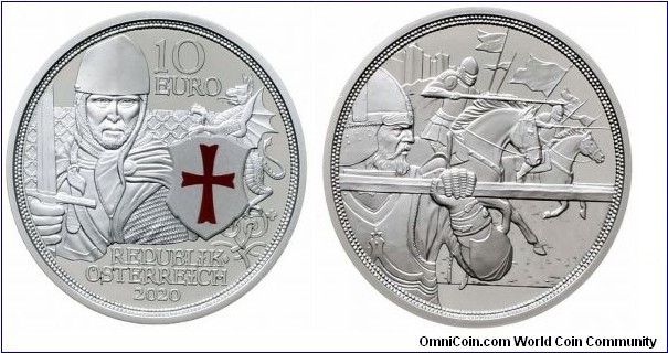 Austria 10 Euro - Knights Tales. Courage. 16.82g Ag 925.