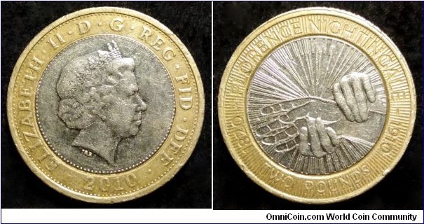 2 pounds 2010, 100th Anniversary of death of Florence Nightingale.
