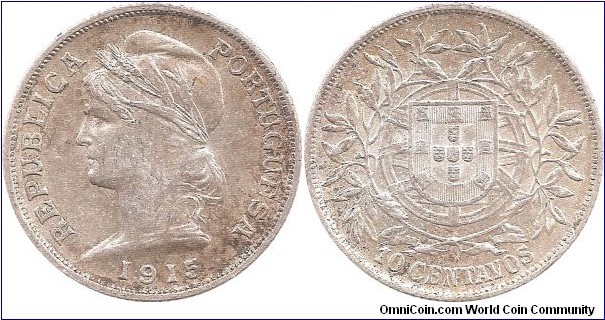 10 Centavos 1915 Portugal