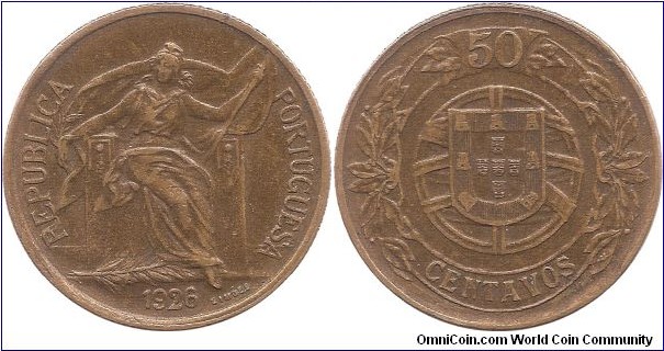 50 Centavos 1926 Portugal