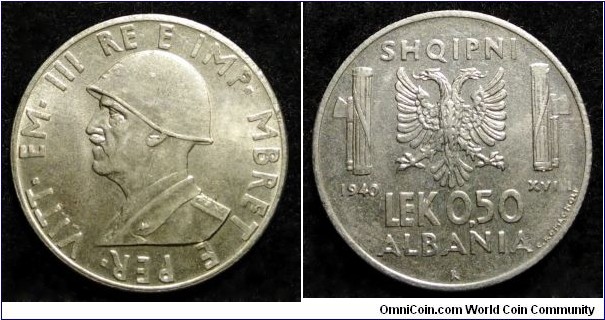 Albania (Italian occupation) 0,50 lek. 1940