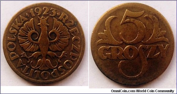 Poland 5 groszy.
1923