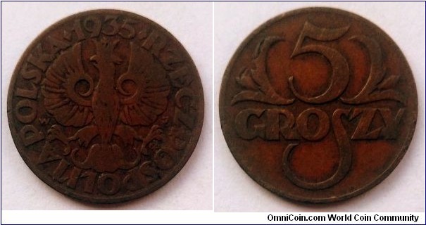 Poland 5 groszy.
1935 (III)
