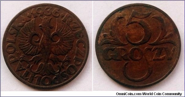 Poland 5 groszy.
1936 (IV)