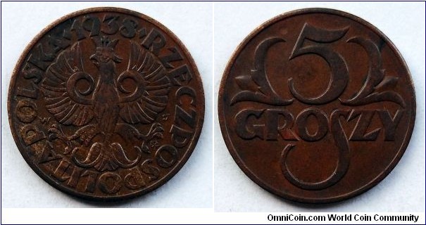 Poland 5 groszy.
1938 (II)