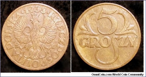 Poland 5 groszy.
1938 (VI)