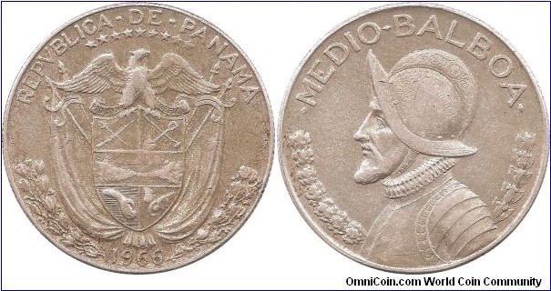 1/2 Balboa 1966 Panama