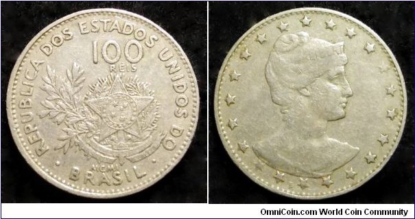 Brazil 100 reis.
1901