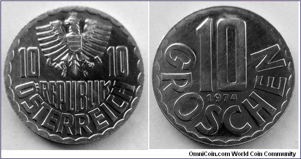 Austria 10 groschen.
1974