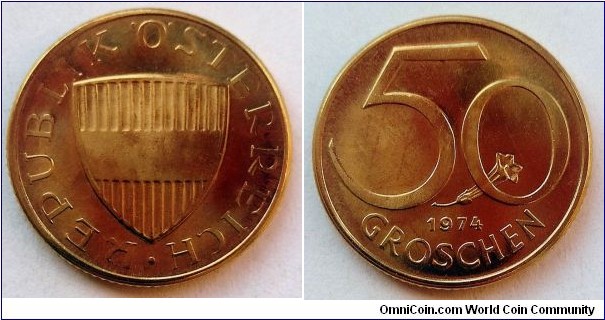 Austria 50 groschen.
1974