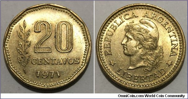 20 Centavos (Argentine Republic // Brass 3g) 