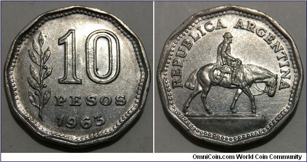 10 Pesos (Argentine Republic // Nickel clad Steel) 