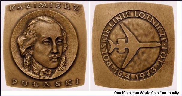 Polish medal - Kazimierz Pułaski. Polish Airlines LOT.