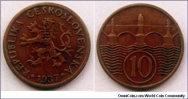 Czechoslovakia 10 haleru. 1937