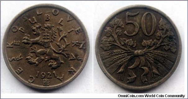 Czechoslovakia 50 haleru. 1921 (II)