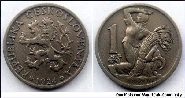 Czechoslovakia 1 koruna. 1924