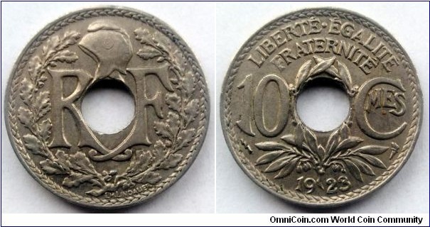 France 10 centimes.
1923, Poissy Mint.
