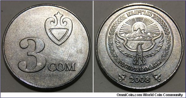 3 Som (Kyrgyz Republic // Nickel plated Steel)