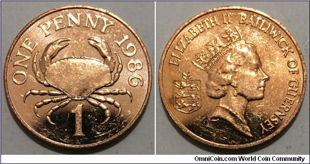 1 Penny (Bailiwick of Guernsey - British Crown Dependencies / Queen Elizabeth II // Bronze 3.56g)
