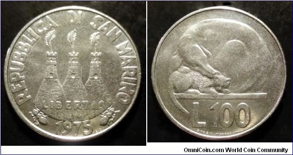 San Marino 100 lire.
1975