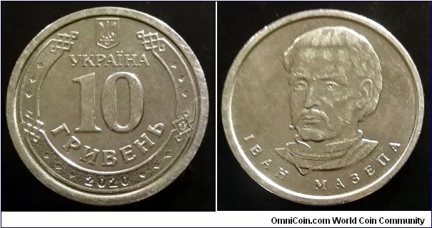 Ukraine 10 hryvnia.
2020, Ivan Mazepa. Nickel plated zinc.