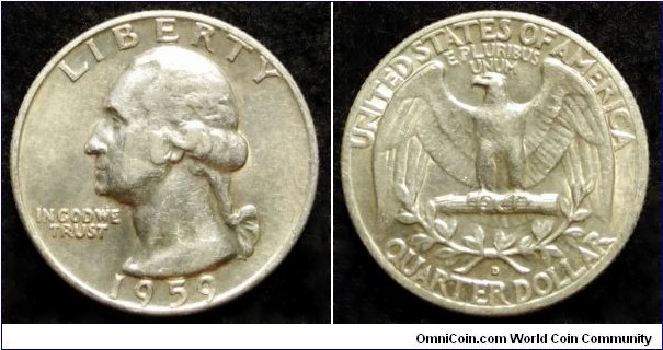 1959 D Washington quarter. Ag 900.