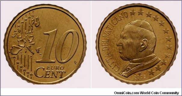 Vatican 10 Cents - Pontificate of John Paul II