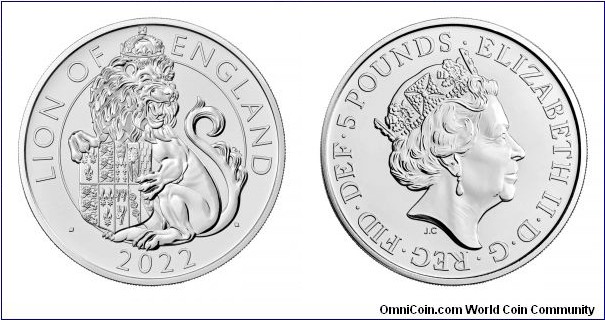 £5 Royal Tudor beasts The Lion of England