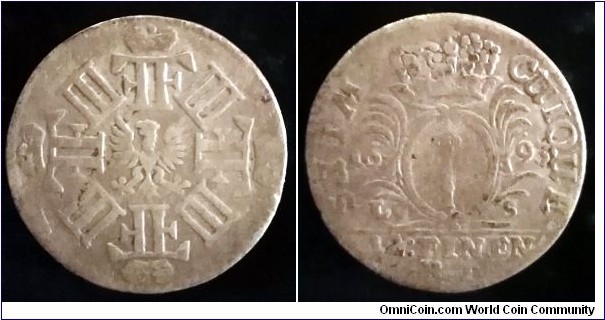 Brandenburg-Prussia 1/12 thaler (1 doppelgroschen) 1693, Friedrich III. Ag. 