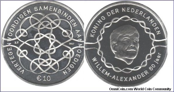 10€ Euro 50th Birthday of King William Alexander 